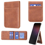 BFK26 สติ๊กเกอร์หลังโทรศัพท์แบบกระเป๋าใส่บัตรแม่เหล็กสีพื้น