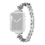 สายรัดนาฬิกาโลหะเพชรใบโคลเวอร์สี่แฉก xDfind สำหรับ Apple Watch ขนาด 42 / 44 / 45 / 46 / 49 มม., สำหรับ Apple Watch ขนาด 38 / 40 / 41 / S10 42 มม.