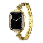 สายรัดนาฬิกาโลหะเพชรใบโคลเวอร์สี่แฉก xDfind สำหรับ Apple Watch ขนาด 42 / 44 / 45 / 46 / 49 มม., สำหรับ Apple Watch ขนาด 38 / 40 / 41 / S10 42 มม.