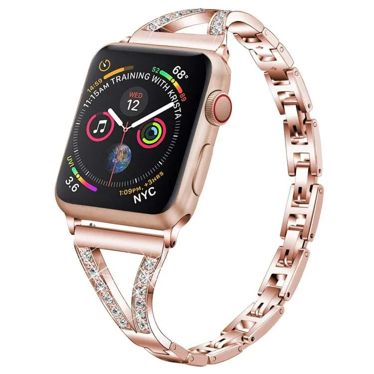 สายรัดนาฬิกาสแตนเลสสตีลลายก้างปลาเพชร xDfind สำหรับ Apple Watch ขนาด 42 / 44 / 45 / 46 / 49 มม., สำหรับ Apple Watch ขนาด 38 / 40 / 41 / S10 42 มม.