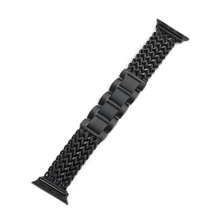สายรัดนาฬิกาสแตนเลสสตีลถักลายก้างปลา xDfind สำหรับ Apple Watch ขนาด 42 / 44 / 45 / 46 / 49 มม., สำหรับ Apple Watch ขนาด 38 / 40 / 41 / S10 42 มม.