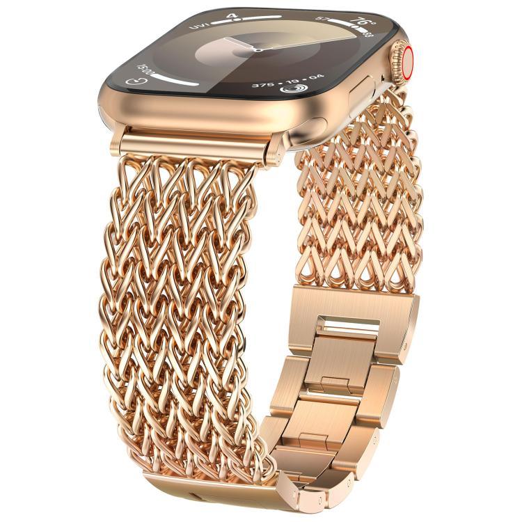 สายรัดนาฬิกาสแตนเลสสตีลถักลายก้างปลา xDfind สำหรับ Apple Watch ขนาด 42 / 44 / 45 / 46 / 49 มม., สำหรับ Apple Watch ขนาด 38 / 40 / 41 / S10 42 มม.