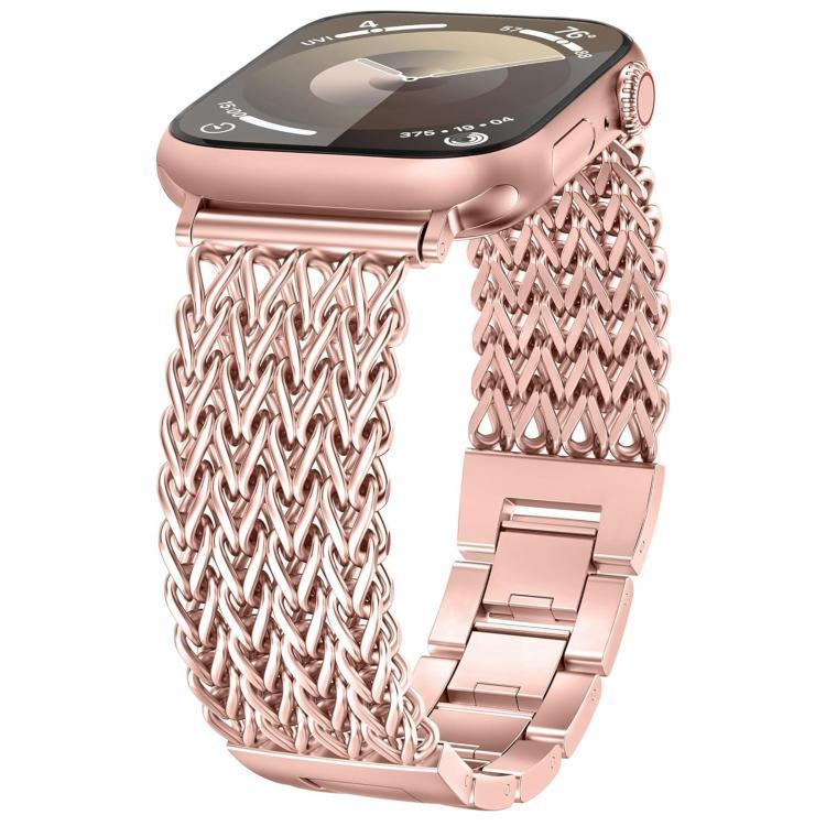 สายรัดนาฬิกาสแตนเลสสตีลถักลายก้างปลา xDfind สำหรับ Apple Watch ขนาด 42 / 44 / 45 / 46 / 49 มม., สำหรับ Apple Watch ขนาด 38 / 40 / 41 / S10 42 มม.