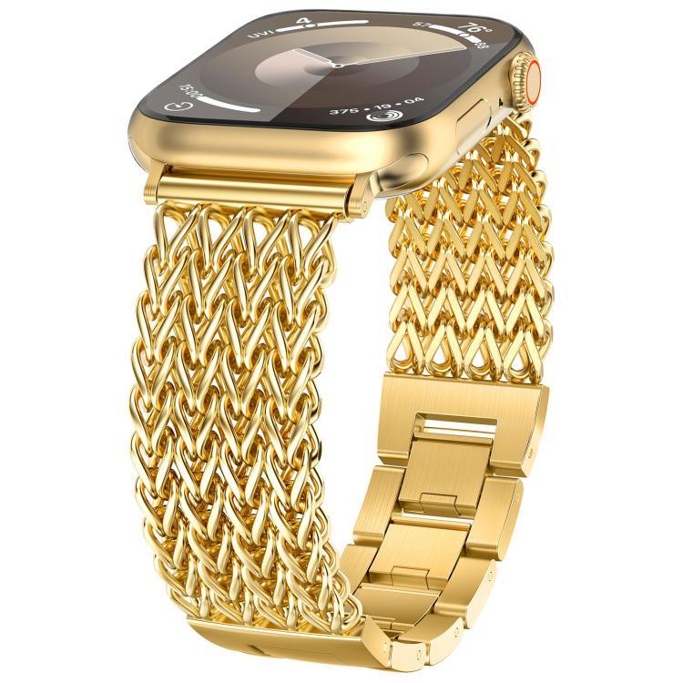 สายรัดนาฬิกาสแตนเลสสตีลถักลายก้างปลา xDfind สำหรับ Apple Watch ขนาด 42 / 44 / 45 / 46 / 49 มม., สำหรับ Apple Watch ขนาด 38 / 40 / 41 / S10 42 มม.