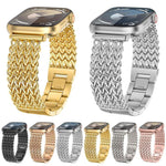 สายรัดนาฬิกาสแตนเลสสตีลถักลายก้างปลา xDfind สำหรับ Apple Watch ขนาด 42 / 44 / 45 / 46 / 49 มม., สำหรับ Apple Watch ขนาด 38 / 40 / 41 / S10 42 มม.