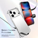 เคสโทรศัพท์อะคริลิก + TPU กันกระแทกสี่มุม สำหรับ iPhone 17 Pro Max, สำหรับ iPhone 17 Pro, สำหรับ iPhone 17, สำหรับ iPhone Air