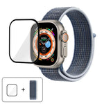 สายรัดนาฬิกาไนลอนแบบห่วงพื้นฐานพร้อมฟิล์มโค้ง 3D สำหรับ Apple Watch Series ขนาด 40 มม., สำหรับ Apple Watch Ultra 2 / 1 ขนาด 49 มม., สำหรับ Apple Watch Series ขนาด 45 มม.