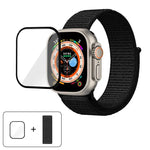 สายรัดนาฬิกาไนลอนแบบห่วงพื้นฐานพร้อมฟิล์มโค้ง 3D สำหรับ Apple Watch Series ขนาด 40 มม., สำหรับ Apple Watch Ultra 2 / 1 ขนาด 49 มม., สำหรับ Apple Watch Series ขนาด 45 มม.