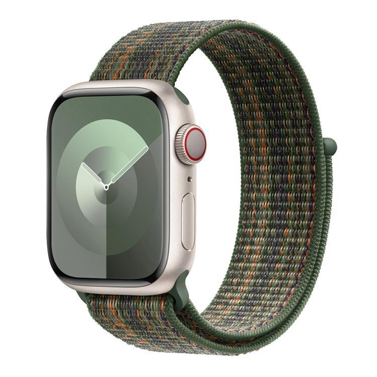 สายรัดนาฬิกาไนลอนแบบห่วงพื้นฐานพร้อมฟิล์มโค้ง 3D สำหรับ Apple Watch Series ขนาด 41 มม., สำหรับ Apple Watch Series ขนาด 38 มม., สำหรับ Apple Watch Series ขนาด 42 มม.