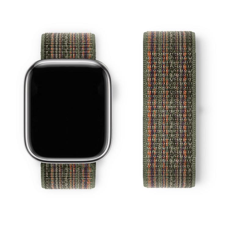 สายรัดนาฬิกาไนลอนแบบห่วงพื้นฐานพร้อมฟิล์มโค้ง 3D สำหรับ Apple Watch Series ขนาด 41 มม., สำหรับ Apple Watch Series ขนาด 38 มม., สำหรับ Apple Watch Series ขนาด 42 มม.