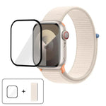 สายรัดนาฬิกาไนลอนแบบห่วงพื้นฐานพร้อมฟิล์มโค้ง 3D สำหรับ Apple Watch Series ขนาด 41 มม., สำหรับ Apple Watch Series ขนาด 38 มม., สำหรับ Apple Watch Series ขนาด 42 มม.