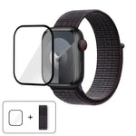สายรัดนาฬิกาไนลอนแบบห่วงพื้นฐานพร้อมฟิล์มโค้ง 3D สำหรับ Apple Watch Series ขนาด 41 มม., สำหรับ Apple Watch Series ขนาด 38 มม., สำหรับ Apple Watch Series ขนาด 42 มม.