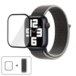 สายรัดนาฬิกาไนลอนแบบห่วงพื้นฐานพร้อมฟิล์มโค้ง 3D สำหรับ Apple Watch Series ขนาด 41 มม., สำหรับ Apple Watch Series ขนาด 38 มม., สำหรับ Apple Watch Series ขนาด 42 มม.