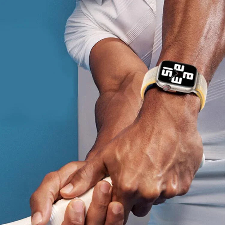 สายรัดนาฬิกาไนลอนแบบห่วงพื้นฐานพร้อมฟิล์มโค้ง 3D สำหรับ Apple Watch Series ขนาด 41 มม., สำหรับ Apple Watch Series ขนาด 38 มม., สำหรับ Apple Watch Series ขนาด 42 มม.