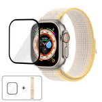 สายรัดนาฬิกาไนลอนแบบห่วงพร้อมฟิล์มโค้ง 3D สำหรับ Apple Watch Series ขนาด 40 มม., สำหรับ Apple Watch Ultra 2 / 1 ขนาด 49 มม., สำหรับ Apple Watch Series ขนาด 45 มม.