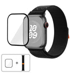 สายรัดนาฬิกาไนลอนแบบห่วงพร้อมฟิล์มโค้ง 3D สำหรับ Apple Watch Series ขนาด 41 มม., สำหรับ Apple Watch Series ขนาด 38 มม., สำหรับ Apple Watch Series ขนาด 42 มม.