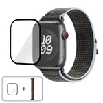 สายรัดนาฬิกาไนลอนแบบห่วงพร้อมฟิล์มโค้ง 3D สำหรับ Apple Watch Series ขนาด 41 มม., สำหรับ Apple Watch Series ขนาด 38 มม., สำหรับ Apple Watch Series ขนาด 42 มม.
