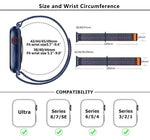 สายรัดนาฬิกาไนลอนแบบห่วงพร้อมฟิล์มโค้ง 3D สำหรับ Apple Watch Series ขนาด 41 มม., สำหรับ Apple Watch Series ขนาด 38 มม., สำหรับ Apple Watch Series ขนาด 42 มม.
