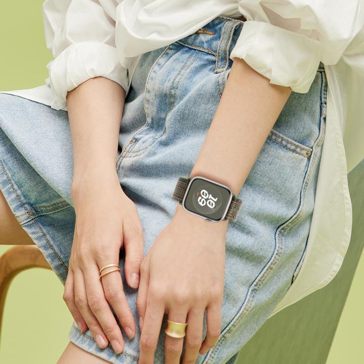 สายรัดนาฬิกาไนลอนแบบห่วงพร้อมฟิล์มโค้ง 3D สำหรับ Apple Watch Series ขนาด 41 มม., สำหรับ Apple Watch Series ขนาด 38 มม., สำหรับ Apple Watch Series ขนาด 42 มม.