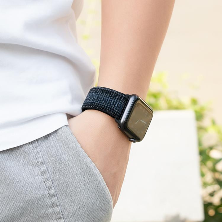 สายรัดนาฬิกาไนลอนแบบห่วงพร้อมฟิล์มโค้ง 3D สำหรับ Apple Watch Series ขนาด 41 มม., สำหรับ Apple Watch Series ขนาด 38 มม., สำหรับ Apple Watch Series ขนาด 42 มม.