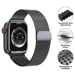 สายรัดนาฬิกาสแตนเลสสตีล Milanese พร้อมฟิล์มโค้ง 3D สำหรับ Apple Watch Series ขนาด 41 มม., สำหรับ Apple Watch Series ขนาด 38 มม., สำหรับ Apple Watch Series ขนาด 42 มม.