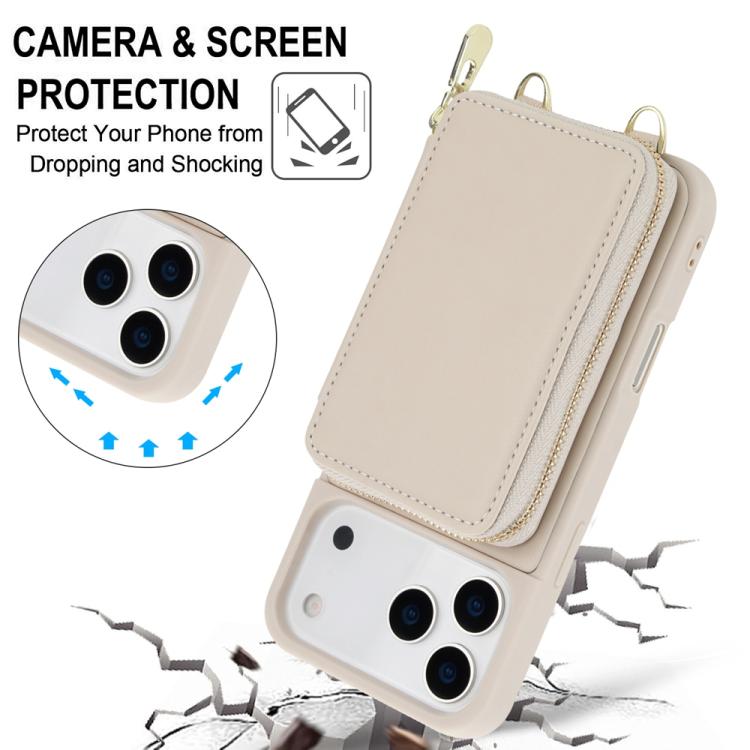 กระเป๋าใส่บัตร RFID แบบซิปสะพายข้างพร้อมเคสโทรศัพท์ สำหรับ iPhone 17 Pro Max, สำหรับ iPhone 17 Pro, สำหรับ iPhone Air, สำหรับ iPhone 15 Pro Max, สำหรับ iPhone 15 Pro, สำหรับ iPhone 15 Plus / 14 Plus