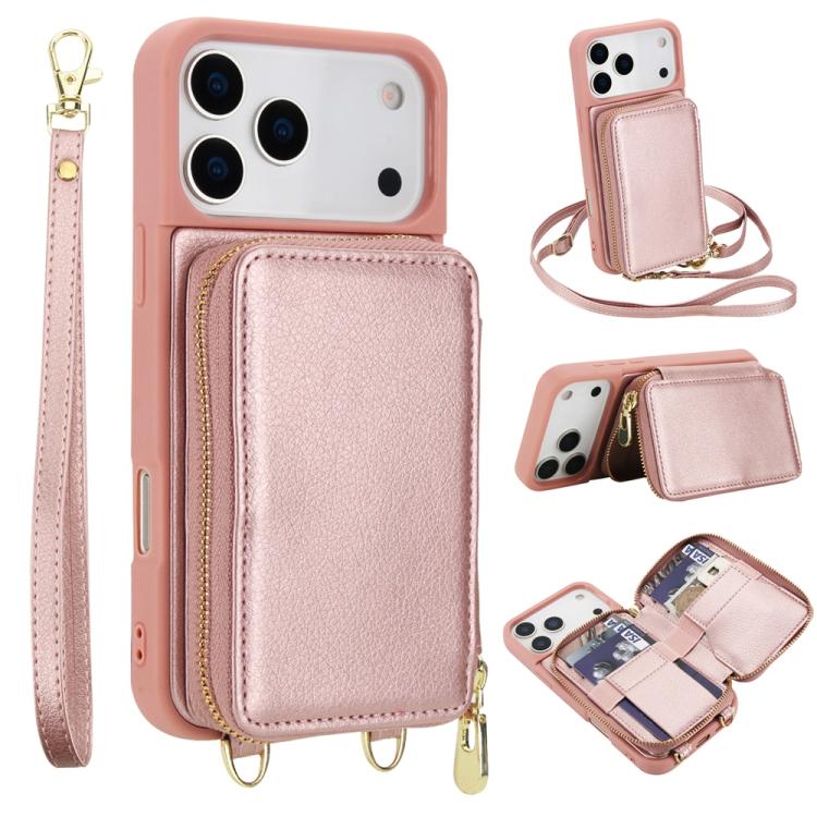 กระเป๋าใส่บัตร RFID แบบซิปสะพายข้างพร้อมเคสโทรศัพท์ สำหรับ iPhone 17 Pro Max, สำหรับ iPhone 17 Pro, สำหรับ iPhone Air, สำหรับ iPhone 15 Pro Max, สำหรับ iPhone 15 Pro, สำหรับ iPhone 15 Plus / 14 Plus