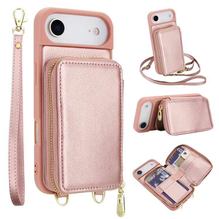 กระเป๋าใส่บัตร RFID แบบซิปสะพายข้างพร้อมเคสโทรศัพท์ สำหรับ iPhone 17 Pro Max, สำหรับ iPhone 17 Pro, สำหรับ iPhone Air, สำหรับ iPhone 15 Pro Max, สำหรับ iPhone 15 Pro, สำหรับ iPhone 15 Plus / 14 Plus