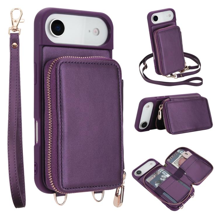 กระเป๋าใส่บัตร RFID แบบซิปสะพายข้างพร้อมเคสโทรศัพท์ สำหรับ iPhone 17 Pro Max, สำหรับ iPhone 17 Pro, สำหรับ iPhone Air, สำหรับ iPhone 15 Pro Max, สำหรับ iPhone 15 Pro, สำหรับ iPhone 15 Plus / 14 Plus