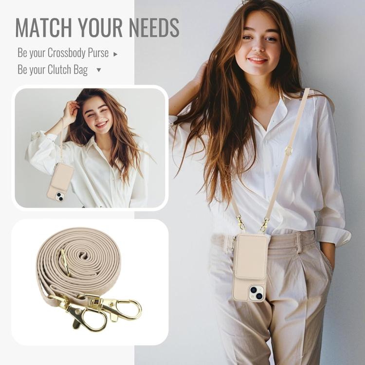 กระเป๋าใส่บัตร RFID แบบซิปสะพายข้างพร้อมเคสโทรศัพท์ สำหรับ iPhone 15, สำหรับ iPhone 14 / 13, สำหรับ iPhone 14 Pro, สำหรับ iPhone 14 Pro Max, สำหรับ iPhone 13 Pro Max, สำหรับ iPhone 13 Pro