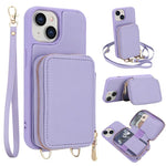 กระเป๋าใส่บัตร RFID แบบซิปสะพายข้างพร้อมเคสโทรศัพท์ สำหรับ iPhone 15, สำหรับ iPhone 14 / 13, สำหรับ iPhone 14 Pro, สำหรับ iPhone 14 Pro Max, สำหรับ iPhone 13 Pro Max, สำหรับ iPhone 13 Pro