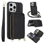 กระเป๋าใส่บัตร RFID แบบซิปสะพายข้างพร้อมเคสโทรศัพท์ สำหรับ iPhone 15, สำหรับ iPhone 14 / 13, สำหรับ iPhone 14 Pro, สำหรับ iPhone 14 Pro Max, สำหรับ iPhone 13 Pro Max, สำหรับ iPhone 13 Pro