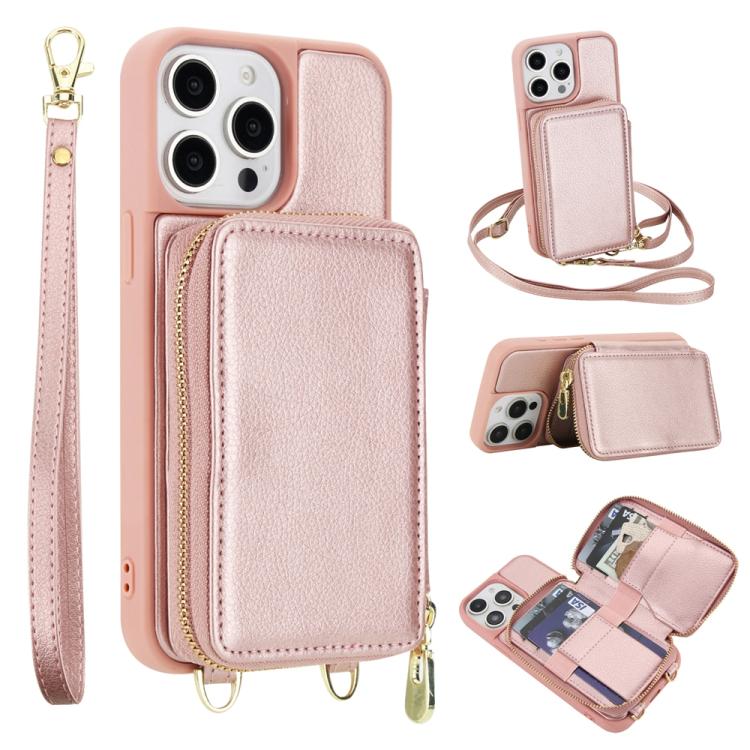 กระเป๋าใส่บัตร RFID แบบซิปสะพายข้างพร้อมเคสโทรศัพท์ สำหรับ iPhone 15, สำหรับ iPhone 14 / 13, สำหรับ iPhone 14 Pro, สำหรับ iPhone 14 Pro Max, สำหรับ iPhone 13 Pro Max, สำหรับ iPhone 13 Pro