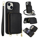 กระเป๋าใส่บัตร RFID แบบซิปสะพายข้างพร้อมเคสโทรศัพท์ สำหรับ iPhone 15, สำหรับ iPhone 14 / 13, สำหรับ iPhone 14 Pro, สำหรับ iPhone 14 Pro Max, สำหรับ iPhone 13 Pro Max, สำหรับ iPhone 13 Pro
