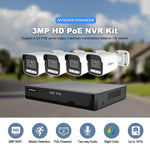 ชุดกล้องเครือข่ายบันทึกวิดีโอ SriHome NVS005-POE065 ความละเอียด 3MP 4 ช่อง POE, 3MP 4 ช่อง