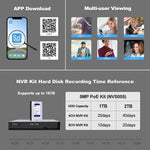 SriHome NVS005-POE065 5MP HD 4-CH POE Camera Network Video Recorder Kit, 5MP 4-CH