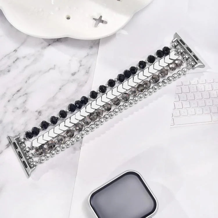 สายรัดนาฬิกาโลหะลูกปัดคริสตัลลูกศร xDfind สำหรับ Apple Watch ขนาด 42 / 44 / 45 / 46 / 49 มม., สำหรับ Apple Watch ขนาด 38 / 40 / 41 / S10 42 มม.