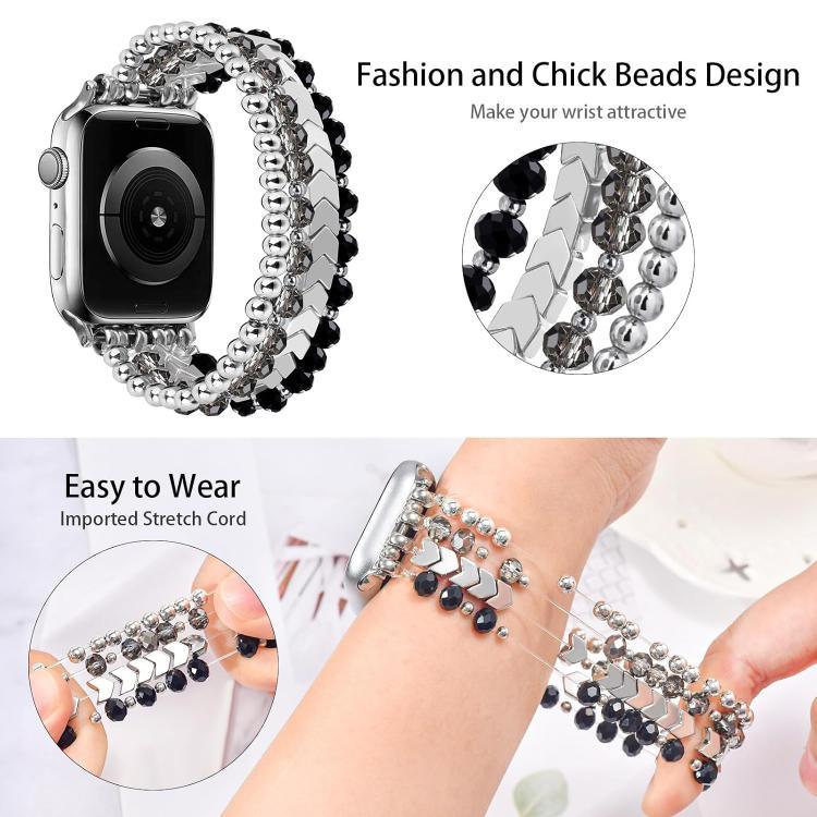 สายรัดนาฬิกาโลหะลูกปัดคริสตัลลูกศร xDfind สำหรับ Apple Watch ขนาด 42 / 44 / 45 / 46 / 49 มม., สำหรับ Apple Watch ขนาด 38 / 40 / 41 / S10 42 มม.