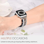 สายรัดนาฬิกาโลหะลูกปัดคริสตัลลูกศร xDfind สำหรับ Apple Watch ขนาด 42 / 44 / 45 / 46 / 49 มม., สำหรับ Apple Watch ขนาด 38 / 40 / 41 / S10 42 มม.