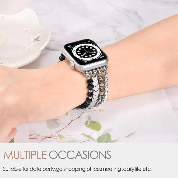 สายรัดนาฬิกาโลหะลูกปัดคริสตัลลูกศร xDfind สำหรับ Apple Watch ขนาด 42 / 44 / 45 / 46 / 49 มม., สำหรับ Apple Watch ขนาด 38 / 40 / 41 / S10 42 มม.