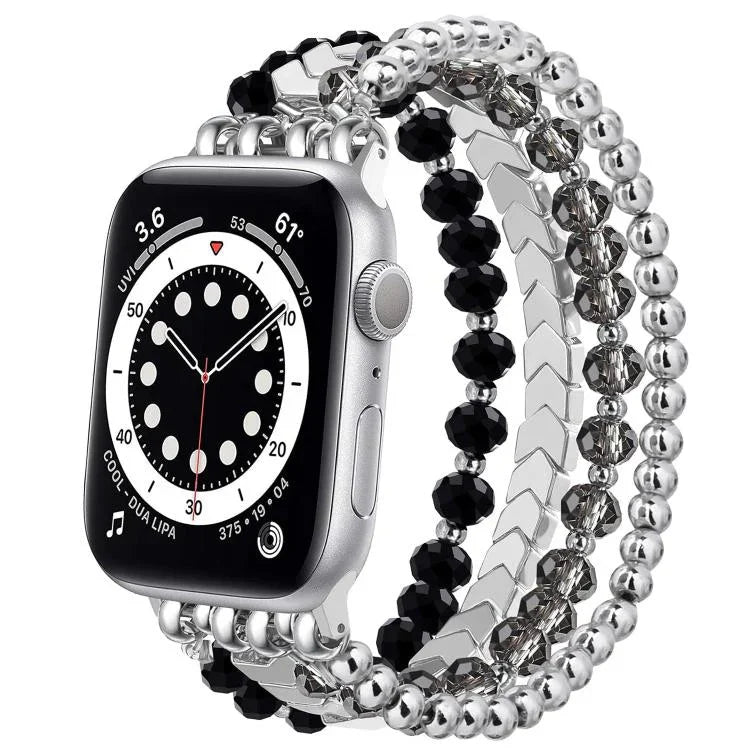 สายรัดนาฬิกาโลหะลูกปัดคริสตัลลูกศร xDfind สำหรับ Apple Watch ขนาด 42 / 44 / 45 / 46 / 49 มม., สำหรับ Apple Watch ขนาด 38 / 40 / 41 / S10 42 มม.