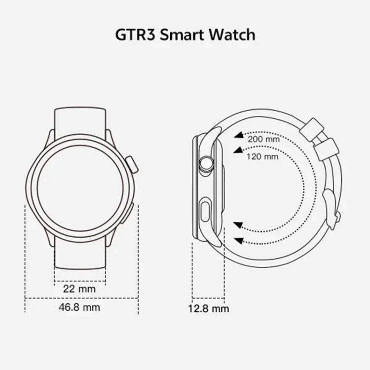 GTR3 นาฬิกาอัจฉริยะฟิตเนสหน้าจอ AMOLED 1.43 นิ้ว รองรับการวัดอัตราการเต้นของหัวใจ