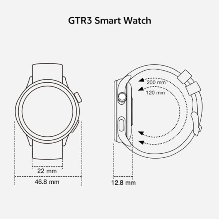 GTR3 นาฬิกาอัจฉริยะฟิตเนสหน้าจอ AMOLED 1.43 นิ้ว รองรับการวัดอัตราการเต้นของหัวใจ