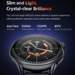 GTR3 นาฬิกาอัจฉริยะฟิตเนสหน้าจอ AMOLED 1.43 นิ้ว รองรับการวัดอัตราการเต้นของหัวใจ