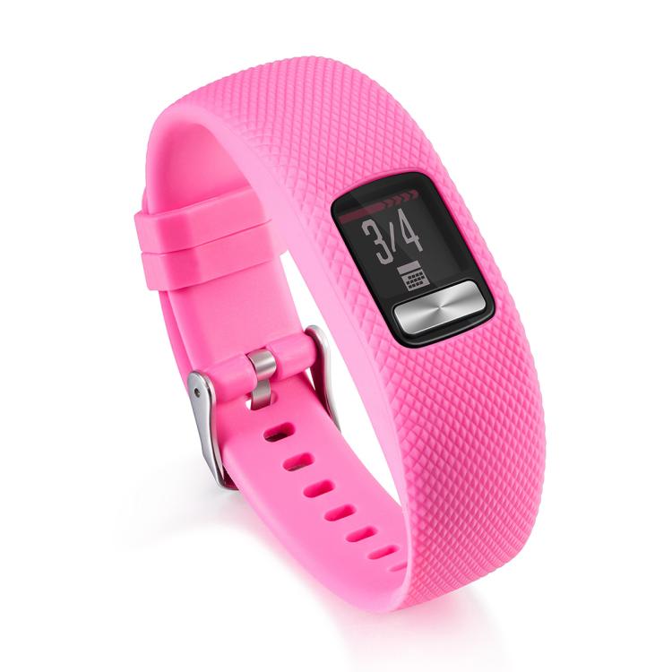 For Garmin Vivofit 4 xDfind Silver Buckle Silicone Sport Watch Band, S, L