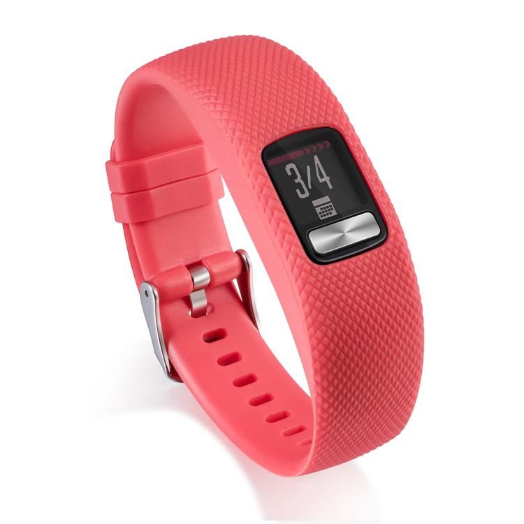 For Garmin Vivofit 4 xDfind Silver Buckle Silicone Sport Watch Band, S, L