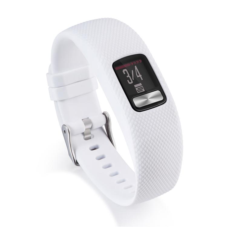 For Garmin Vivofit 4 xDfind Silver Buckle Silicone Sport Watch Band, S, L