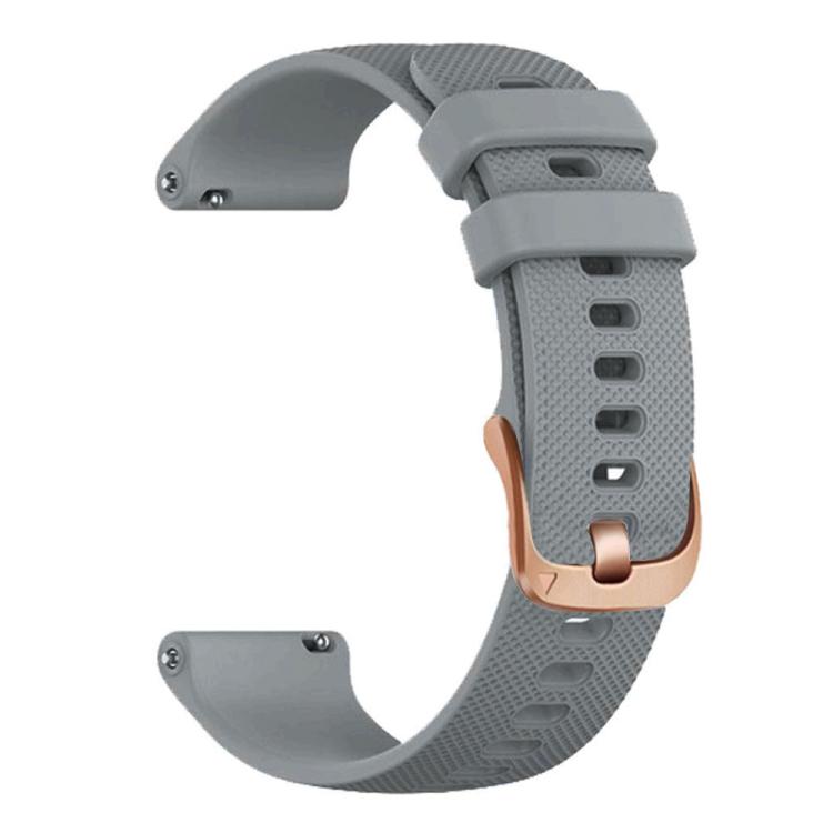 For Garmin Vivoactive 5 / Venu / Forerunner 165 xDfind Rose Gold Buckle Silicone Sport Watch Band, 18mm, 20mm, 22mm