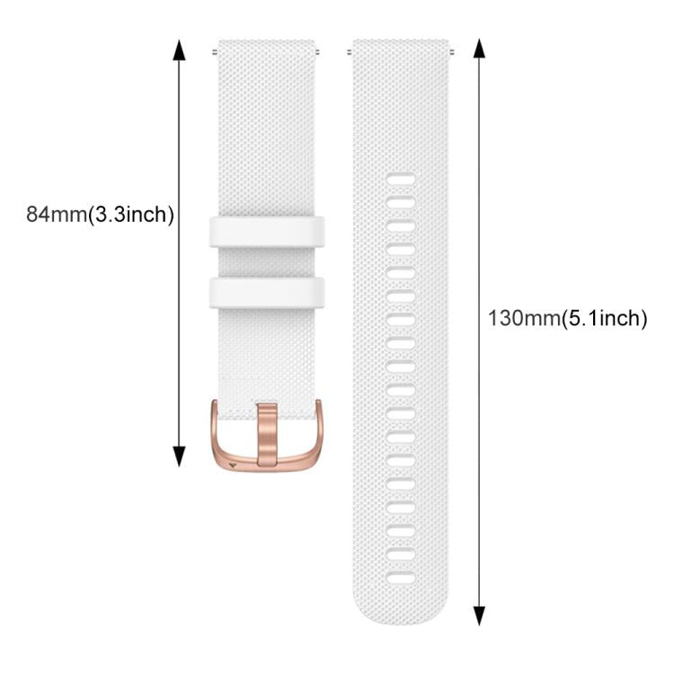 For Garmin Vivoactive 5 / Venu / Forerunner 165 xDfind Rose Gold Buckle Silicone Sport Watch Band, 18mm, 20mm, 22mm