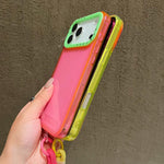 เคสโทรศัพท์ TPU โปร่งใสกรอบเลนส์สีตัดกันพร้อมสายคล้อง สำหรับ iPhone 17 Pro Max, สำหรับ iPhone 17 Pro